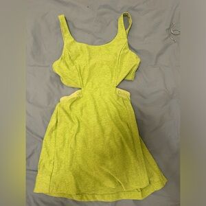 Outdoor Voices Lime Green One-Shoulder Cutout Dress